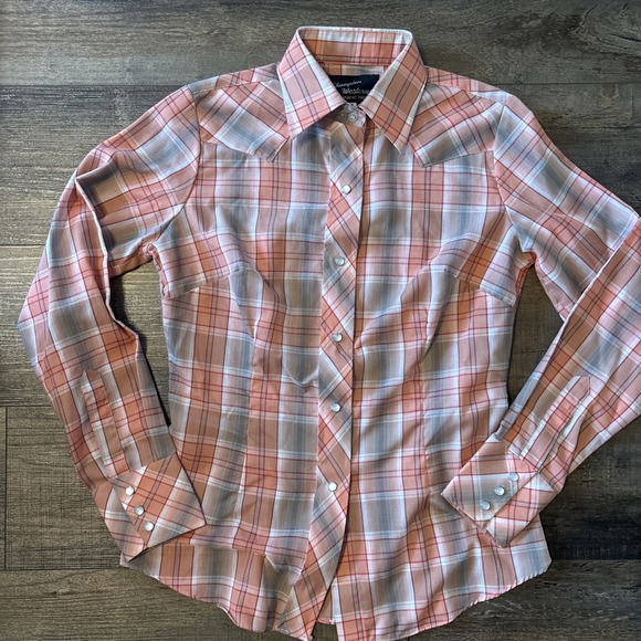Champion Westerns Tops - Vtg 70s Pearl Snap Western Shirt Champion Womens 12 Rockabilly Rodeo Plaid